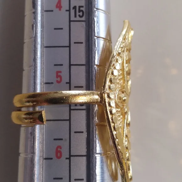 💎 #5  AMAZING DUBAI Gold Adjustable Size Shield Ring 😯 - Picture 7 of 9
